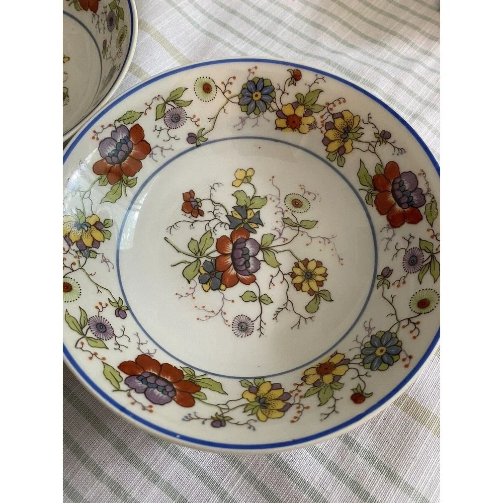 Set of 5 Vintage OG Germany Wildflowers 5” Soup / Salad Dessert Bowl